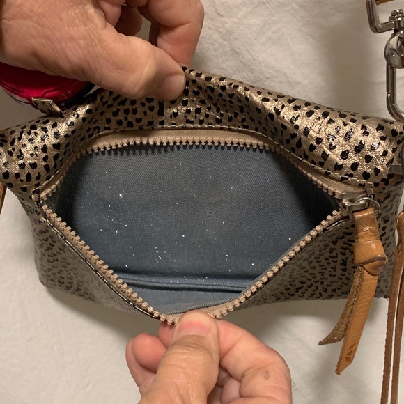 Consuela Wesley Uptown Crossbody Metallic Gold and Black Wristlet EUC - Picture 11 of 13